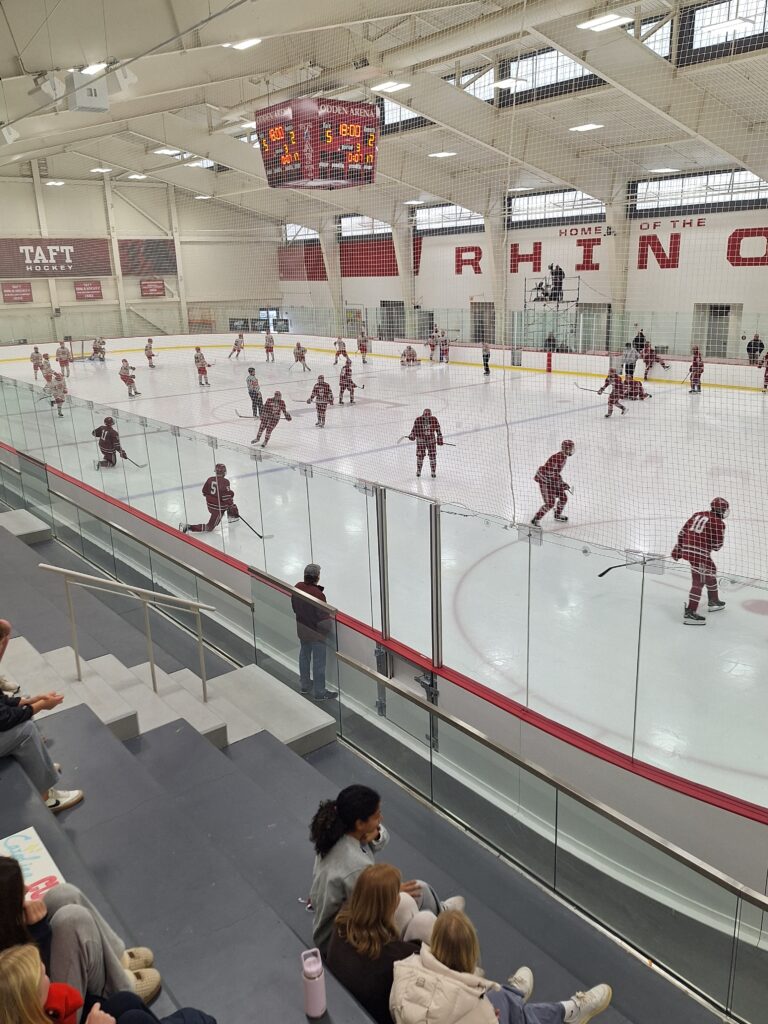 Hockey players mid rink